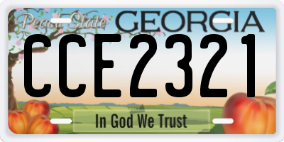 GA license plate CCE2321