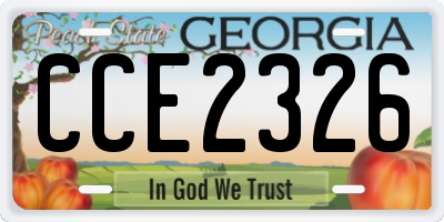 GA license plate CCE2326