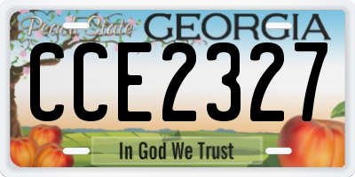 GA license plate CCE2327