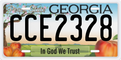 GA license plate CCE2328