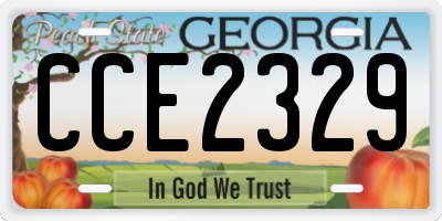 GA license plate CCE2329