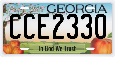 GA license plate CCE2330