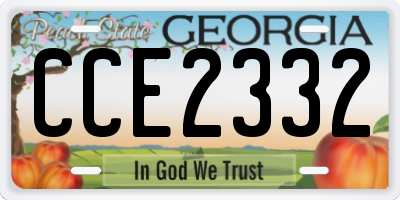 GA license plate CCE2332