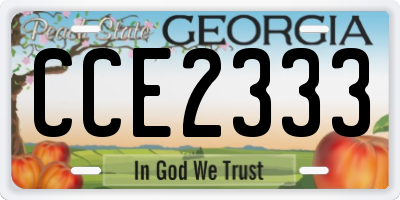 GA license plate CCE2333