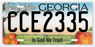 GA license plate CCE2335