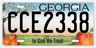 GA license plate CCE2338