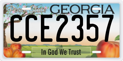 GA license plate CCE2357