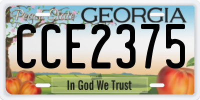 GA license plate CCE2375