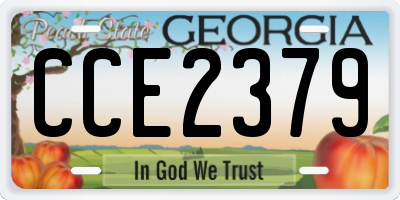 GA license plate CCE2379