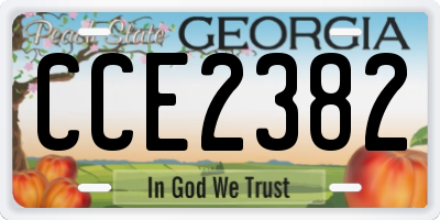 GA license plate CCE2382