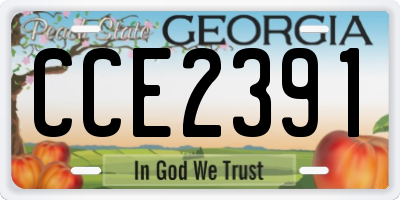 GA license plate CCE2391