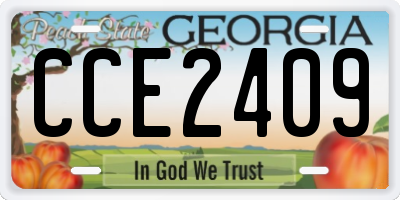 GA license plate CCE2409