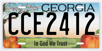 GA license plate CCE2412