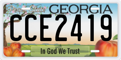 GA license plate CCE2419