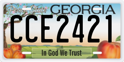 GA license plate CCE2421