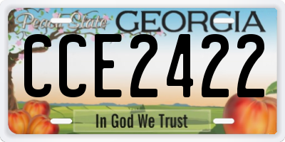 GA license plate CCE2422
