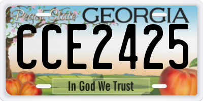 GA license plate CCE2425