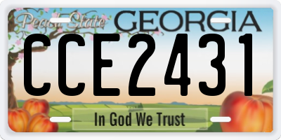 GA license plate CCE2431