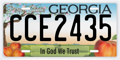 GA license plate CCE2435