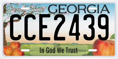 GA license plate CCE2439