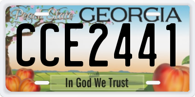 GA license plate CCE2441