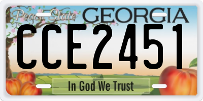 GA license plate CCE2451