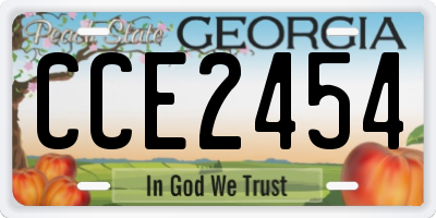 GA license plate CCE2454