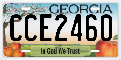 GA license plate CCE2460