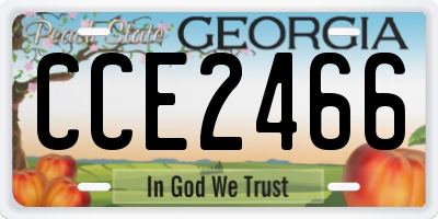 GA license plate CCE2466