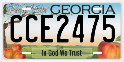 GA license plate CCE2475
