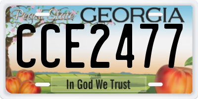 GA license plate CCE2477