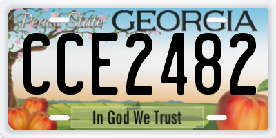 GA license plate CCE2482
