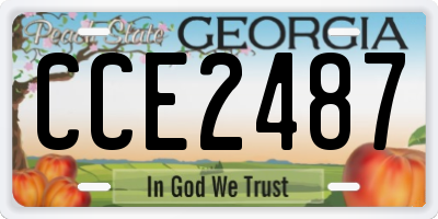 GA license plate CCE2487