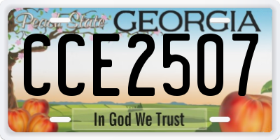 GA license plate CCE2507