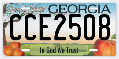 GA license plate CCE2508