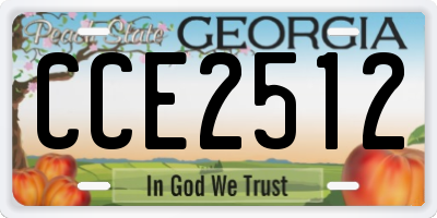 GA license plate CCE2512
