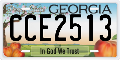 GA license plate CCE2513