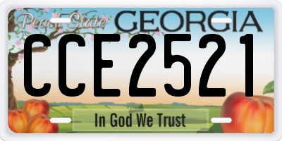 GA license plate CCE2521