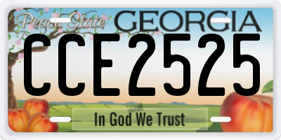 GA license plate CCE2525