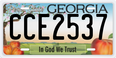 GA license plate CCE2537