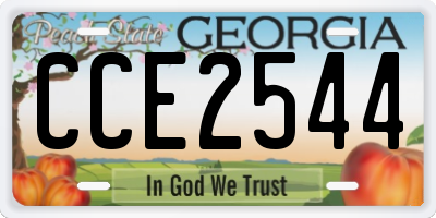 GA license plate CCE2544