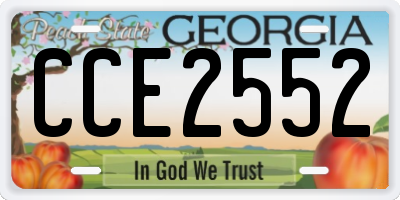 GA license plate CCE2552