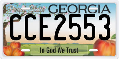 GA license plate CCE2553