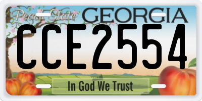 GA license plate CCE2554