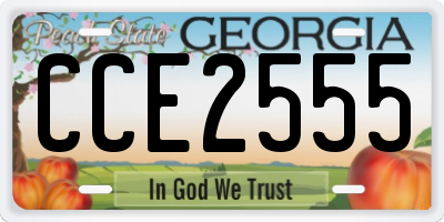 GA license plate CCE2555