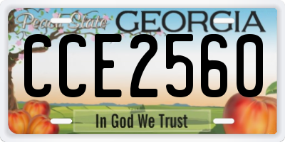 GA license plate CCE2560