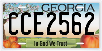 GA license plate CCE2562
