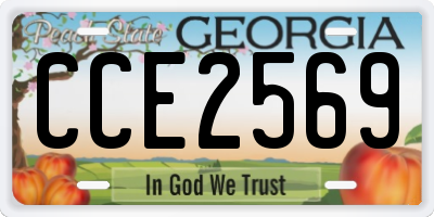 GA license plate CCE2569