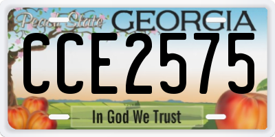 GA license plate CCE2575