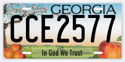 GA license plate CCE2577
